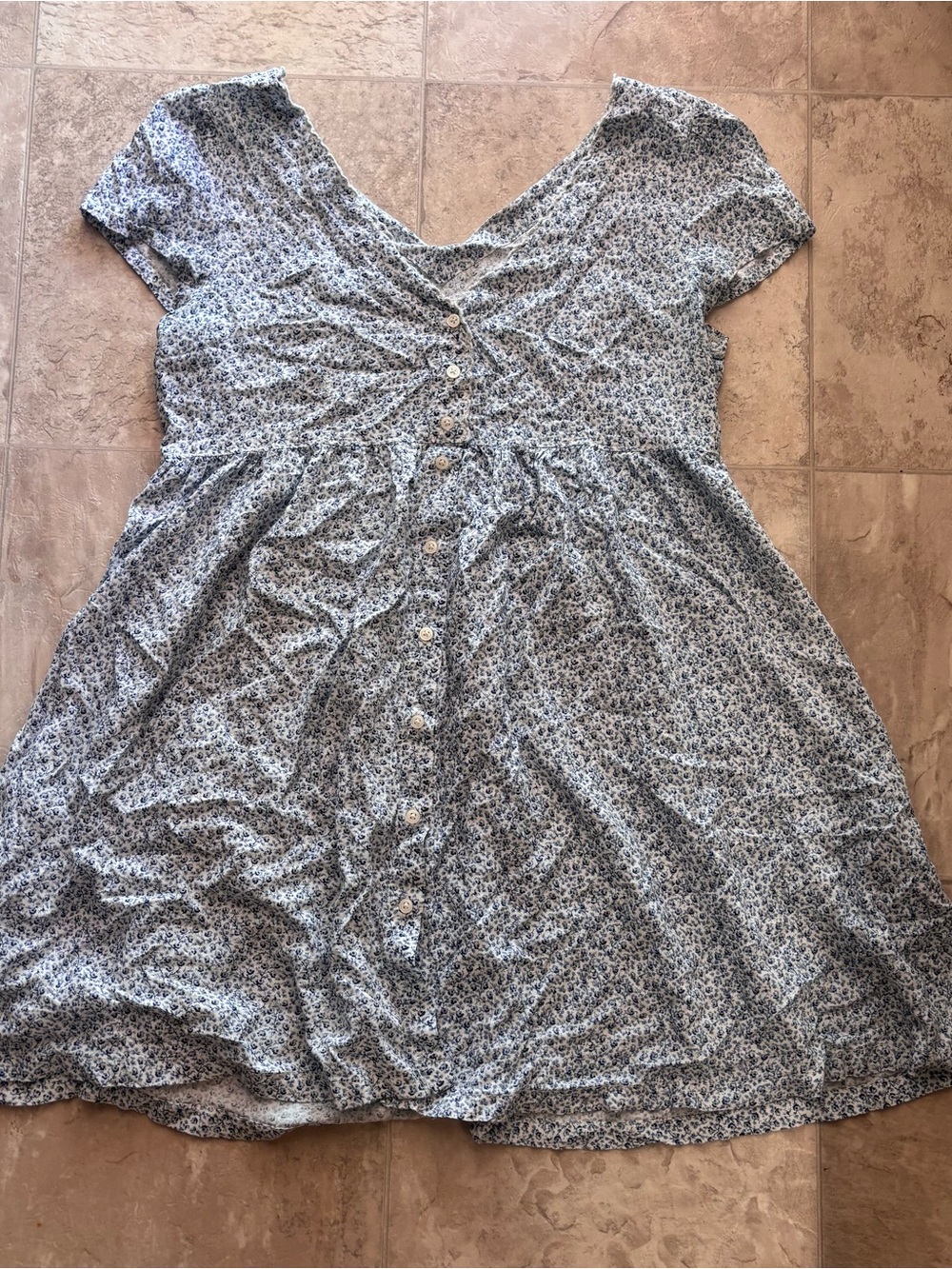 Ralph Lauren Blue Floral Button-Front Dress